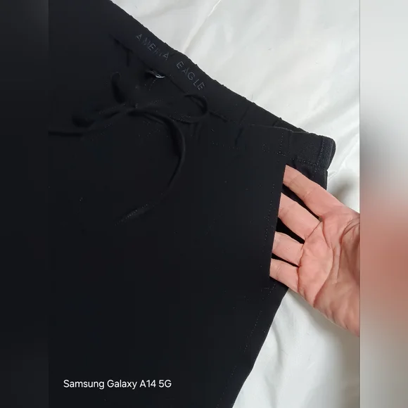 American Eagle Black Pull On Stretch Pants Medium - Picture 7 of 9